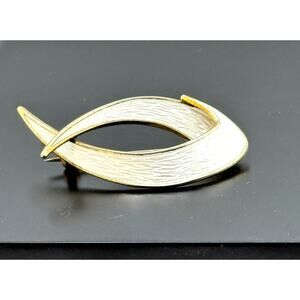 Rare Ivar T. Holth Norway Guilloche White Enamel Brooch